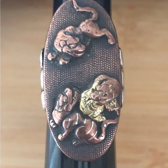 $365 Japanese Vintage Sword Fitting Estate Ring  Size 6  No Marks - Picture 3 of 7